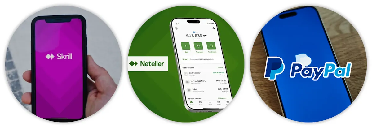 E-wallets Skrill, Neteller, PayPal Picture